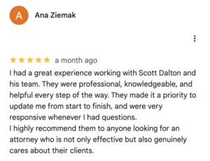 Dalton Injury Law Client Review
